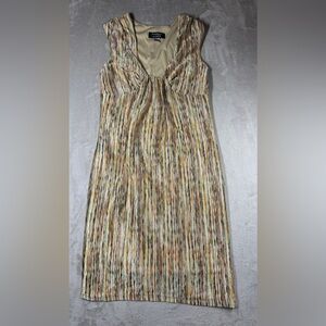 Vintage Y2K Essentials by ABS Knit Multicolor Sleeveless Babydoll Dress Small